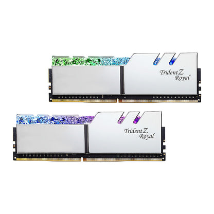 G.Skill DIMM 32 GB DDR4-3600 (2x 16 GB) Dual-Kit (silber, F4-3600C18D-32GTRS, Trident Z Royal, INTEL XMP)