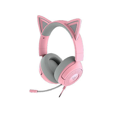 Razer Kraken Kitty V3 X Quartz (rosa/grau, 3,5-mm-Klinkenstecker)