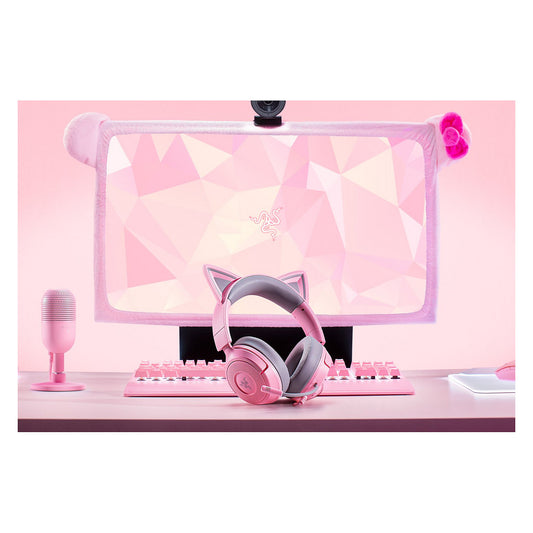 Razer Kraken Kitty V3 X Quartz (rosa/grau, 3,5-mm-Klinkenstecker)