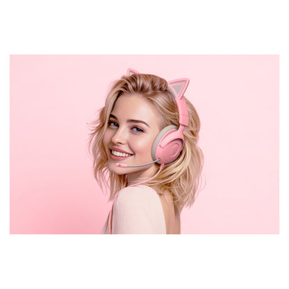 Razer Kraken Kitty V3 X Quartz (rosa/grau, 3,5-mm-Klinkenstecker)
