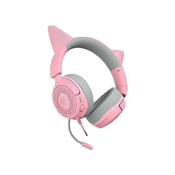 Razer Kraken Kitty V3 X Quartz (rosa/grau, 3,5-mm-Klinkenstecker)