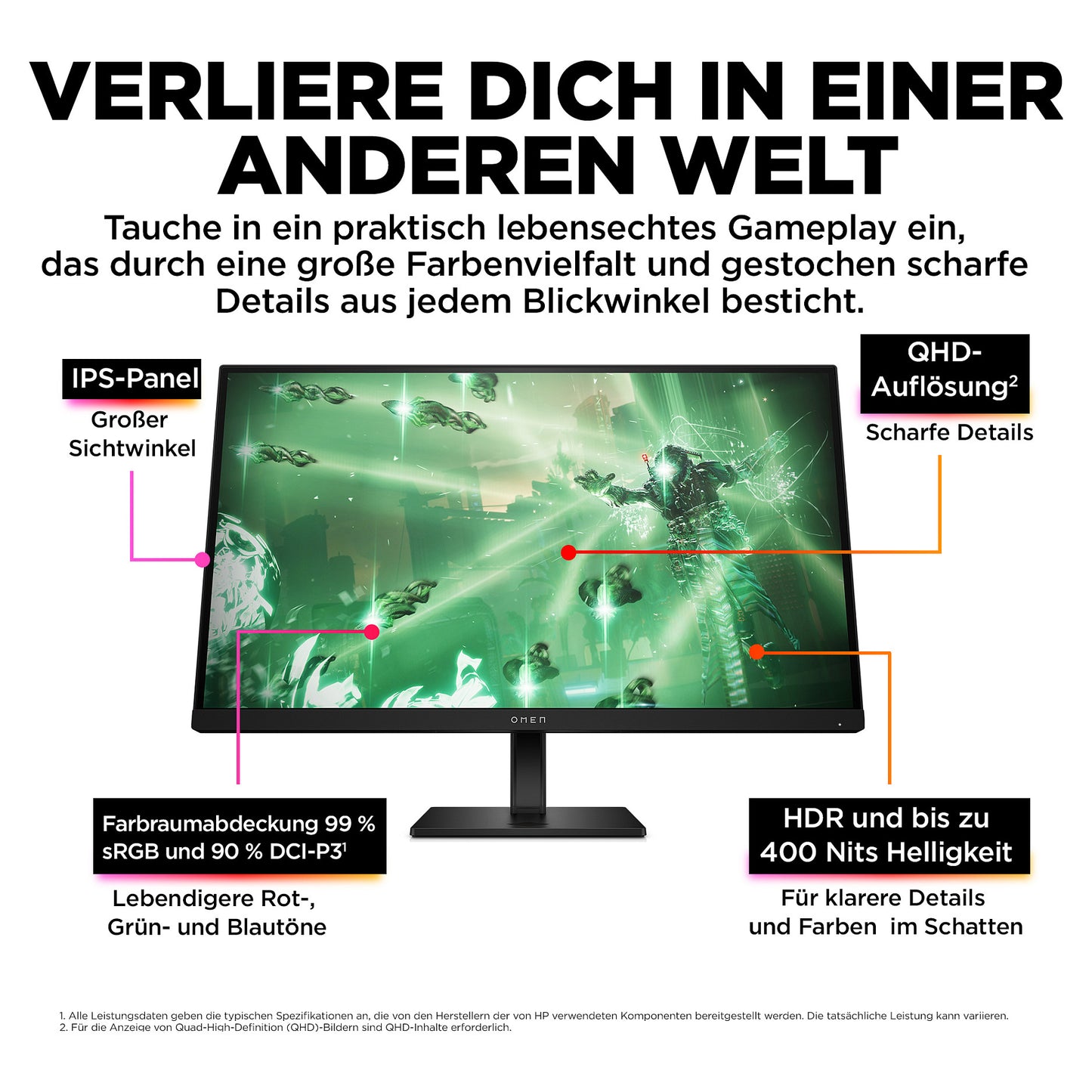 HP OMEN by HP 27q - LED-Monitor - Gaming - 68.6 cm (27")