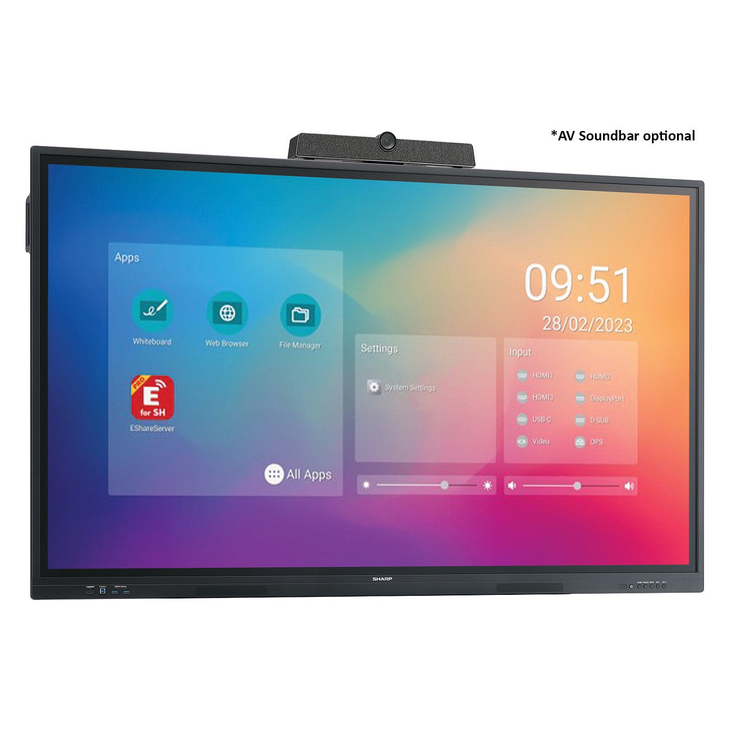 Sharp PN-LC652 Digital Signage Touch Display 165,1 cm (65")