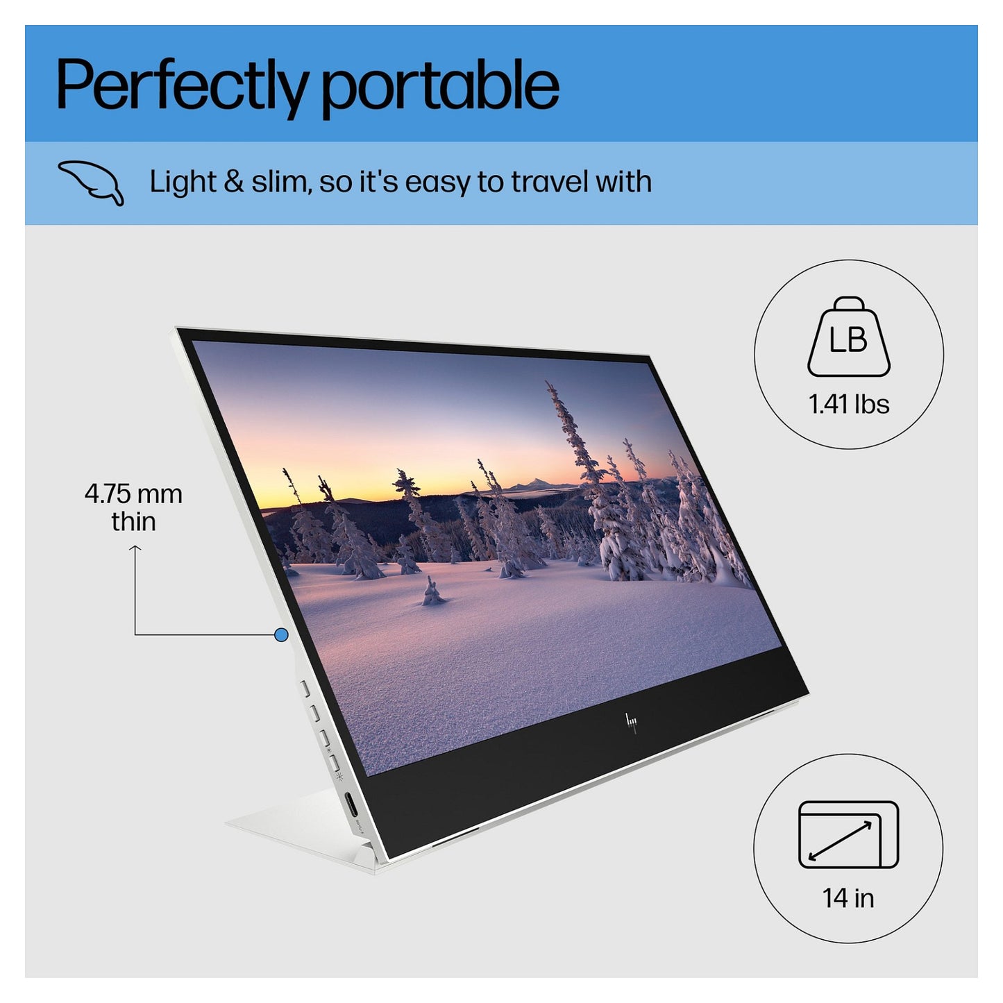 HP E14 G4 Tragbarer Monitor - IPS-Panel, USB-C, 5 ms