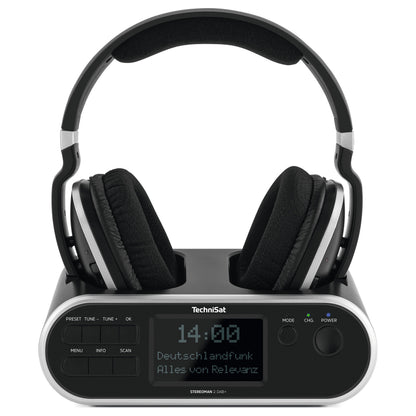 TSAT Stereoman 2 DAB+ sw Stereo-Funkkopfhörer mit Dockingstation 2,4GHz