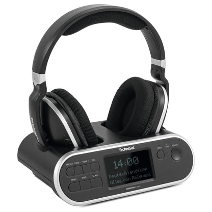 TSAT Stereoman 2 DAB+ sw Stereo-Funkkopfhörer mit Dockingstation 2,4GHz
