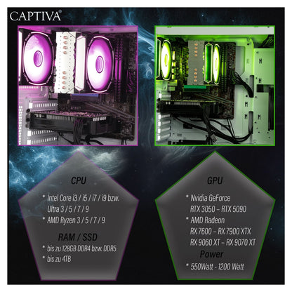 Captiva Advanced Gaming R94-169 RYZ7 5700X, 32GB 1TB RTX 5060 Ti, Wi-Fi 6, Windows 11 Home