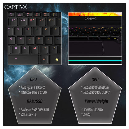 Captiva Notebook Ultimate Gaming R95-061GE 64GB/2TB SSD RTX5090 Win 11