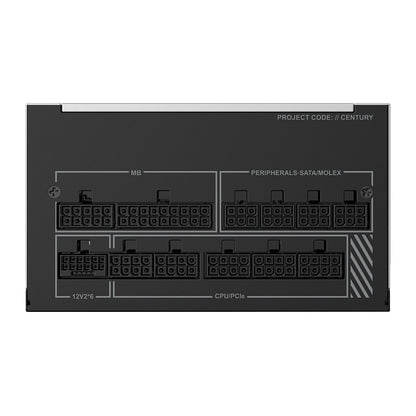 1200W Montech CENTURY II 1200 (silber, 1x 12-Pin High Power GPU, 6x PCIe, Kabelmanagement, 1200 Watt)