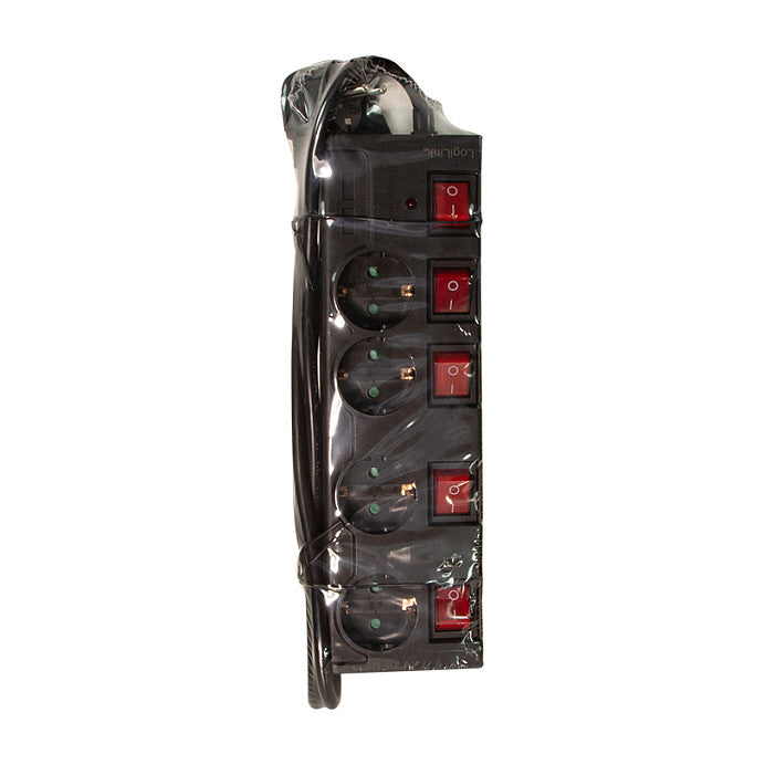 Logilink Steckdosenleiste 4-fach,4xCEE 7/3,m. 5Schalter,schw
