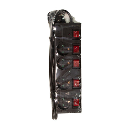 Logilink Steckdosenleiste 4-fach,4xCEE 7/3,m. 5Schalter,schw