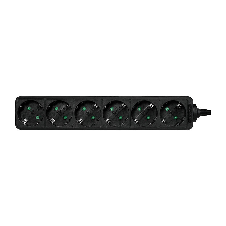 Logilink Steckdosenleiste 6-fach mit Schutzkontakt , schw.
