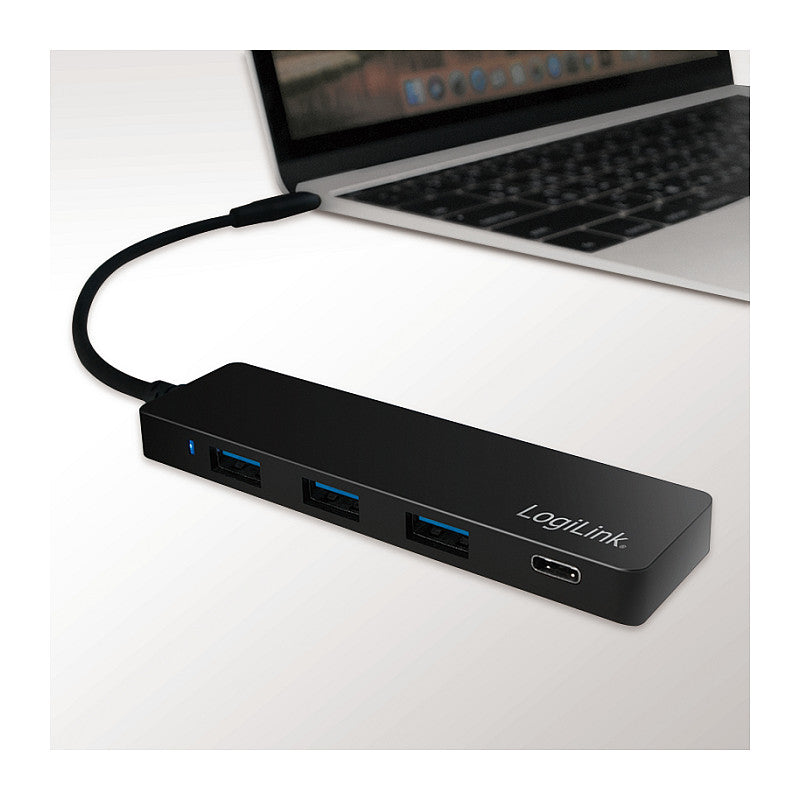 Logilink USB 3.1 HUB 3+1-port Type-C schwarz