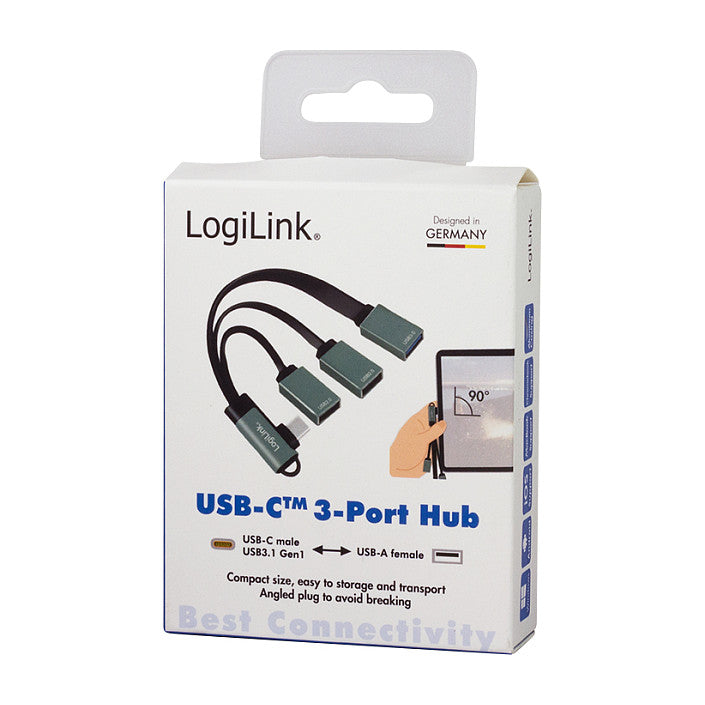 Logilink USB-HUB 3-Port,2xUSB2.0AF + 1xUSB3.0AF,gewink.Steck