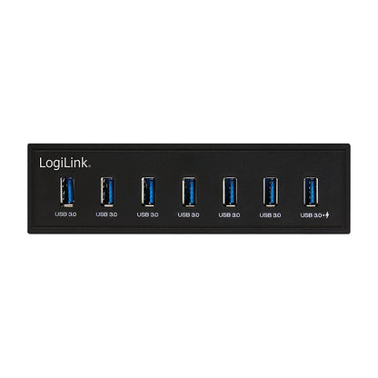 Logilink USB HUB 3.0, 7-Port, 5,25" intern + Schnelladeport