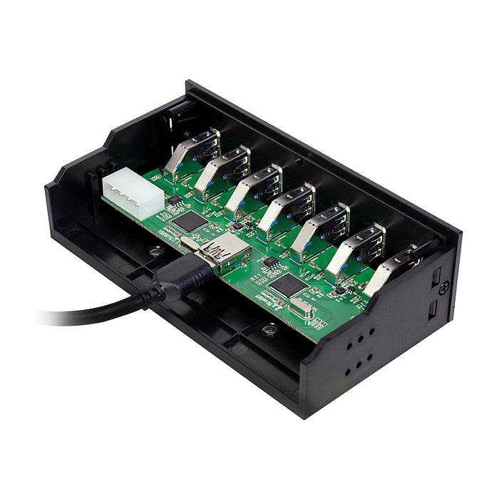 Logilink USB HUB 3.0, 7-Port, 5,25" intern + Schnelladeport