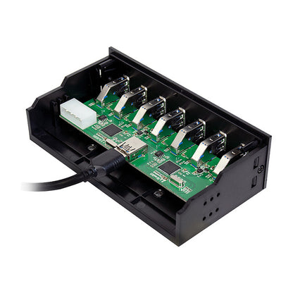 Logilink USB HUB 3.0, 7-Port, 5,25" intern + Schnelladeport