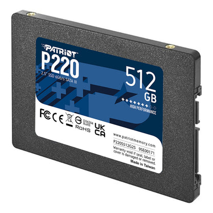 2,5" Patriot P220 512 GB (schwarz, SATA III 6 Gb/s, 2,5")