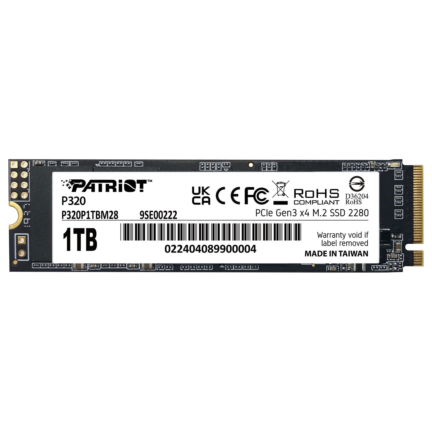 M.2 Patriot P320 1 TB (PCIe 3.0 x4, NVMe 1.3, M.2 2280)