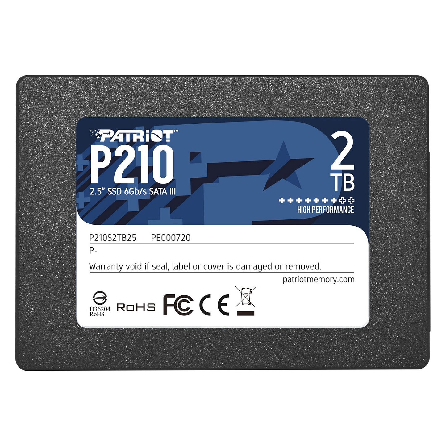 2,5" Patriot P210 2 TB (schwarz, SATA 6 Gb/s, 2,5")
