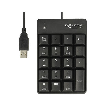 DELOCK USB Nummernblock 19 Tasten schwarz