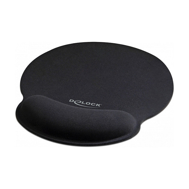 DELOCK Mauspad mit Handballenauflage rund schwarz