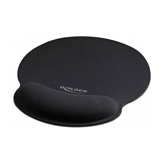 DELOCK Mauspad mit Handballenauflage rund schwarz