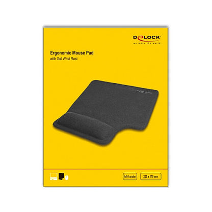 DELOCK Ergonomisches Mauspad mit Gel Linkshänder schwarz