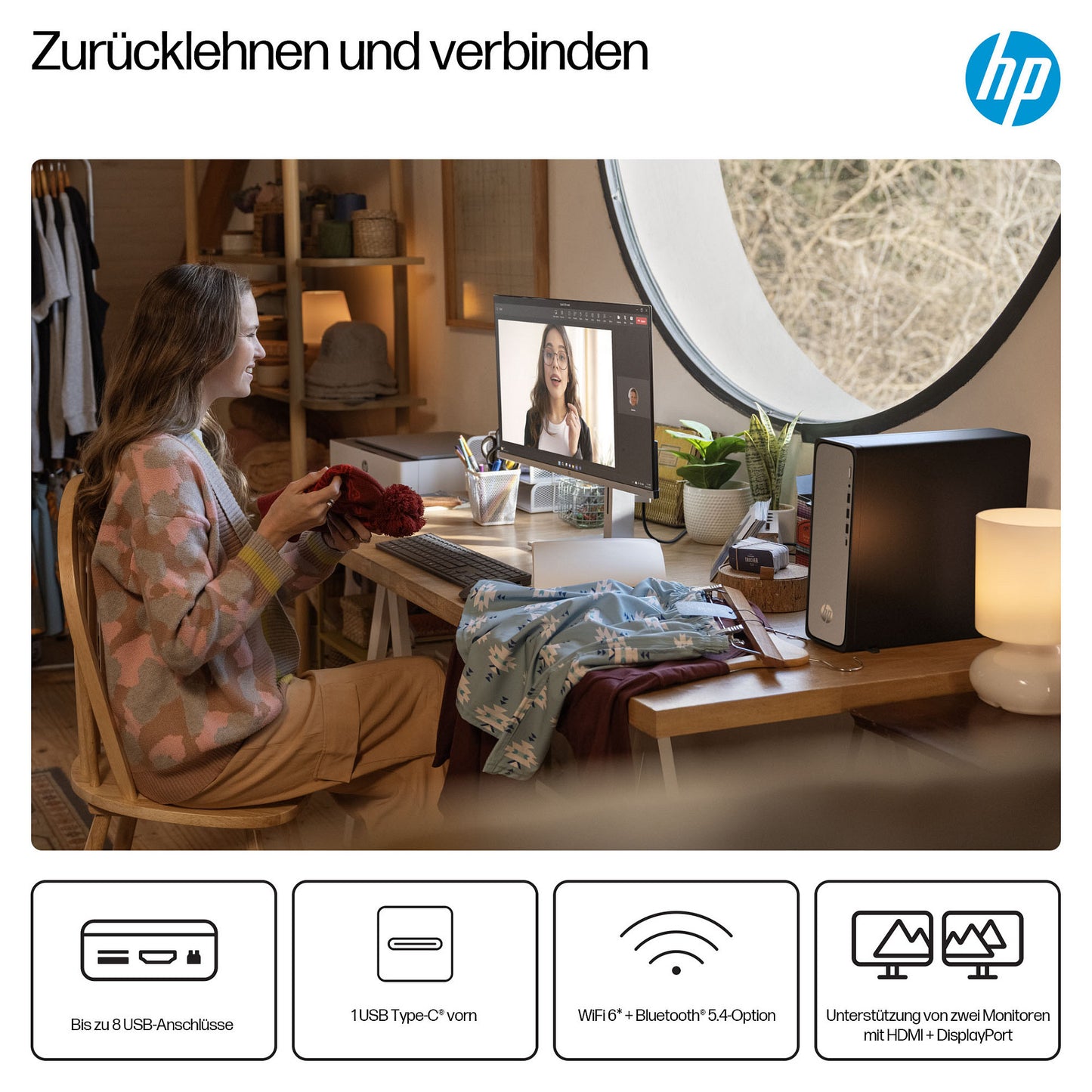 HP OmniDesk Slim S03-0412ng Intel 300 8GB/512GB SSD Windows 11 schwarz