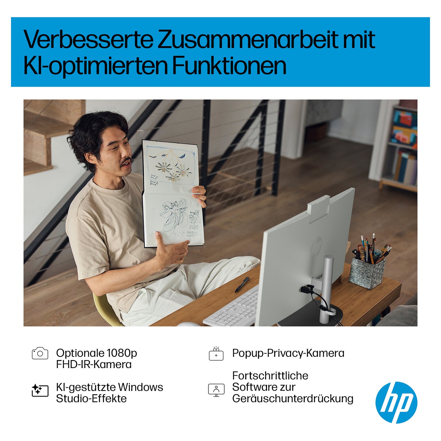 AIO HP 24-ct2450ng 23,8" FHD Ryzen AI 5 340 16GB/1TB SSD Win11 BX8Y9EA#ABD weiß