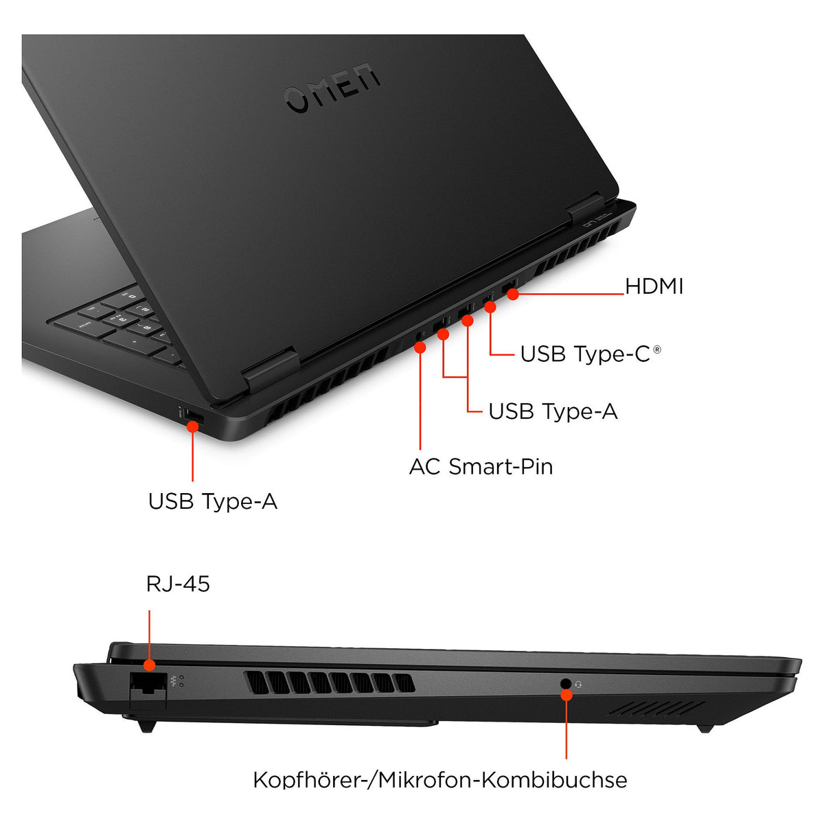 HP OMEN Gaming Laptop 17,3" QHD IPS Ryzen AI 7 350 32GB/1TB RTX 5070 240Hz Win11 17-db1475ng