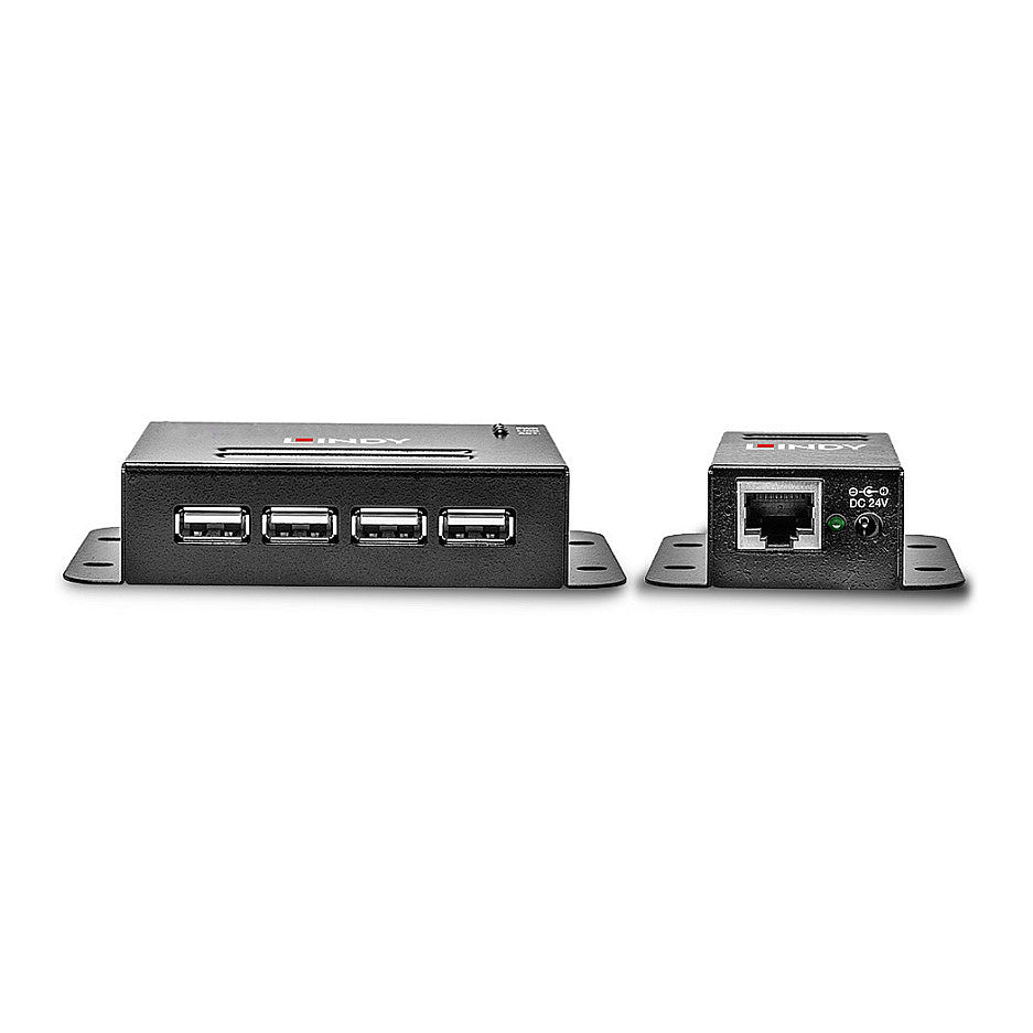 LINDY Extender USB 2.0 Cat5 Power over RJ45 4 Port 50m