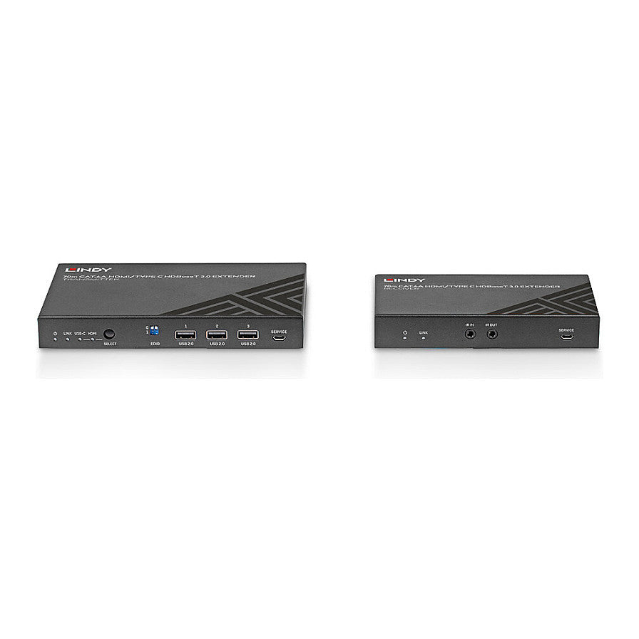 LINDY 70m Cat.6A TypeC & HDMI HDBaseT 3.0 KVM Extender