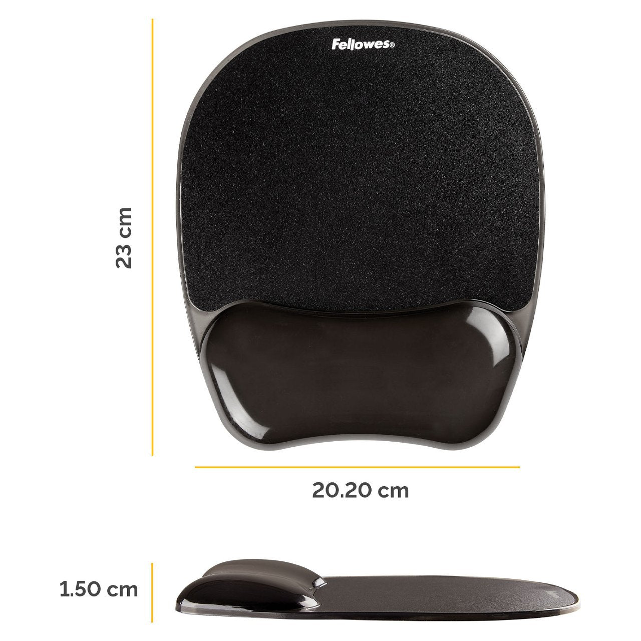 Fellowes Mauspad-Handgelenkauflage Crystal Gel schwarz