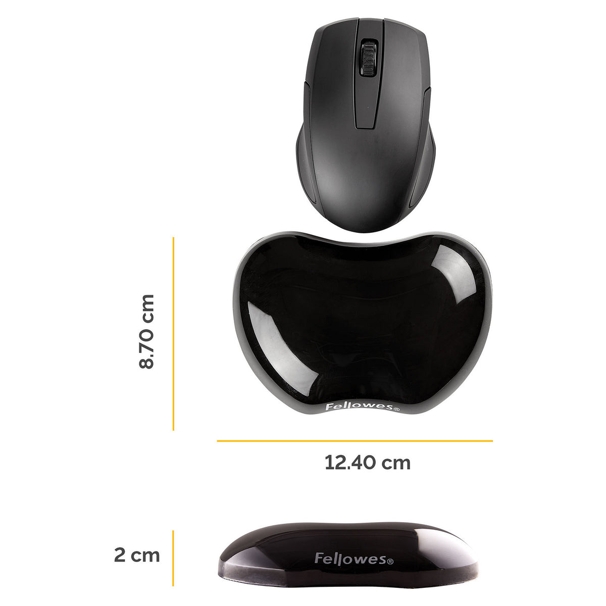 Fellowes Maus-Handgelenkauflage Crystal schwarz