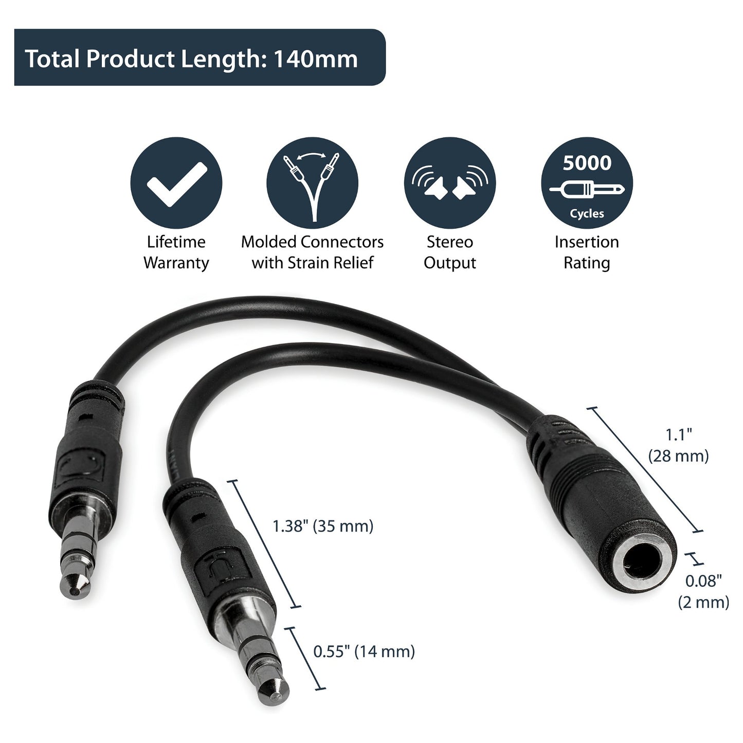 3.5MM 3 PIN HEADSET SPLITTER
