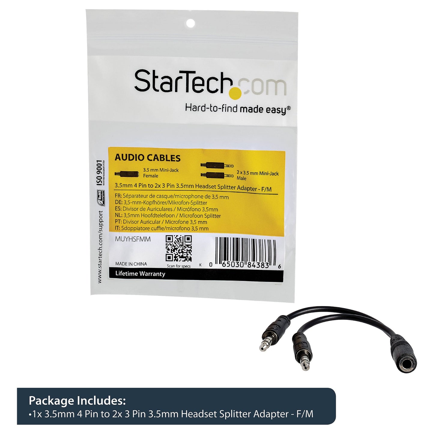 3.5MM 3 PIN HEADSET SPLITTER