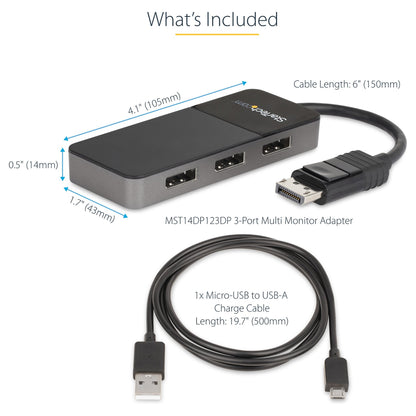 3 PORT DISPLAYPORT 1.4 MST HUB