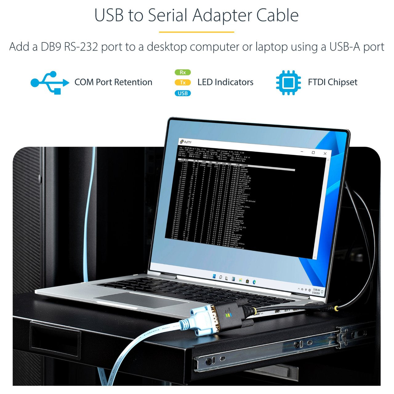 3FT/1M USB TO SERIAL CABLE