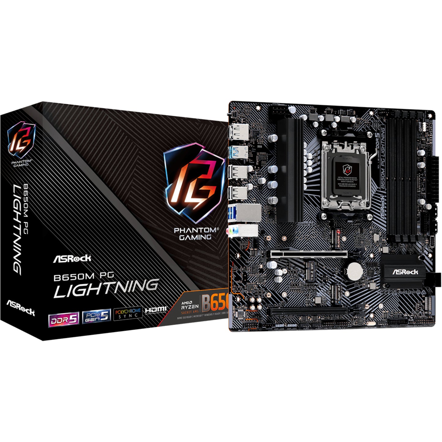 ASRock B650M PG Lightning AM5 mATX HDMI/DP DDR5
