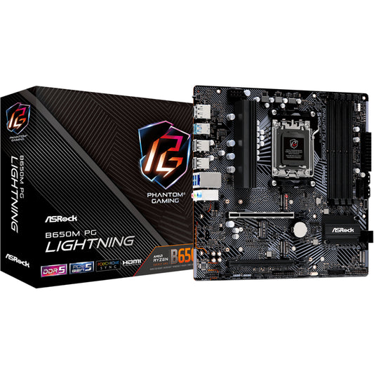 ASRock B650M PG Lightning AM5 mATX HDMI/DP DDR5