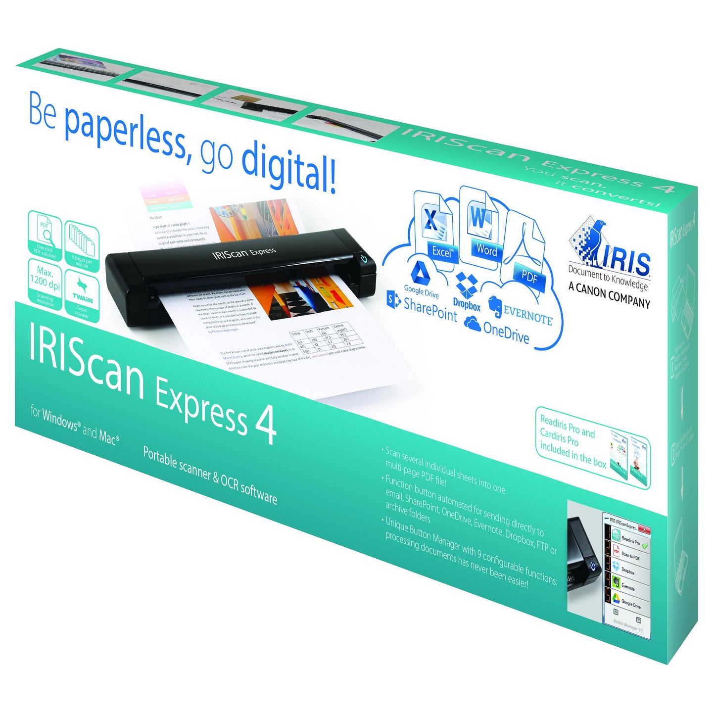 IRIS IRISCan Express 4 - Einzelblatt-Scanner - Contact Image Sensor (CIS)