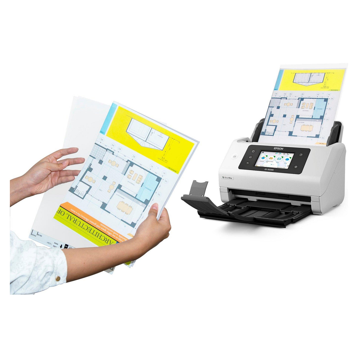 EPSON WorkForce DS-900WN Scanner A4 network and Wifi 70ppm/140ipm feeder 100 sheets