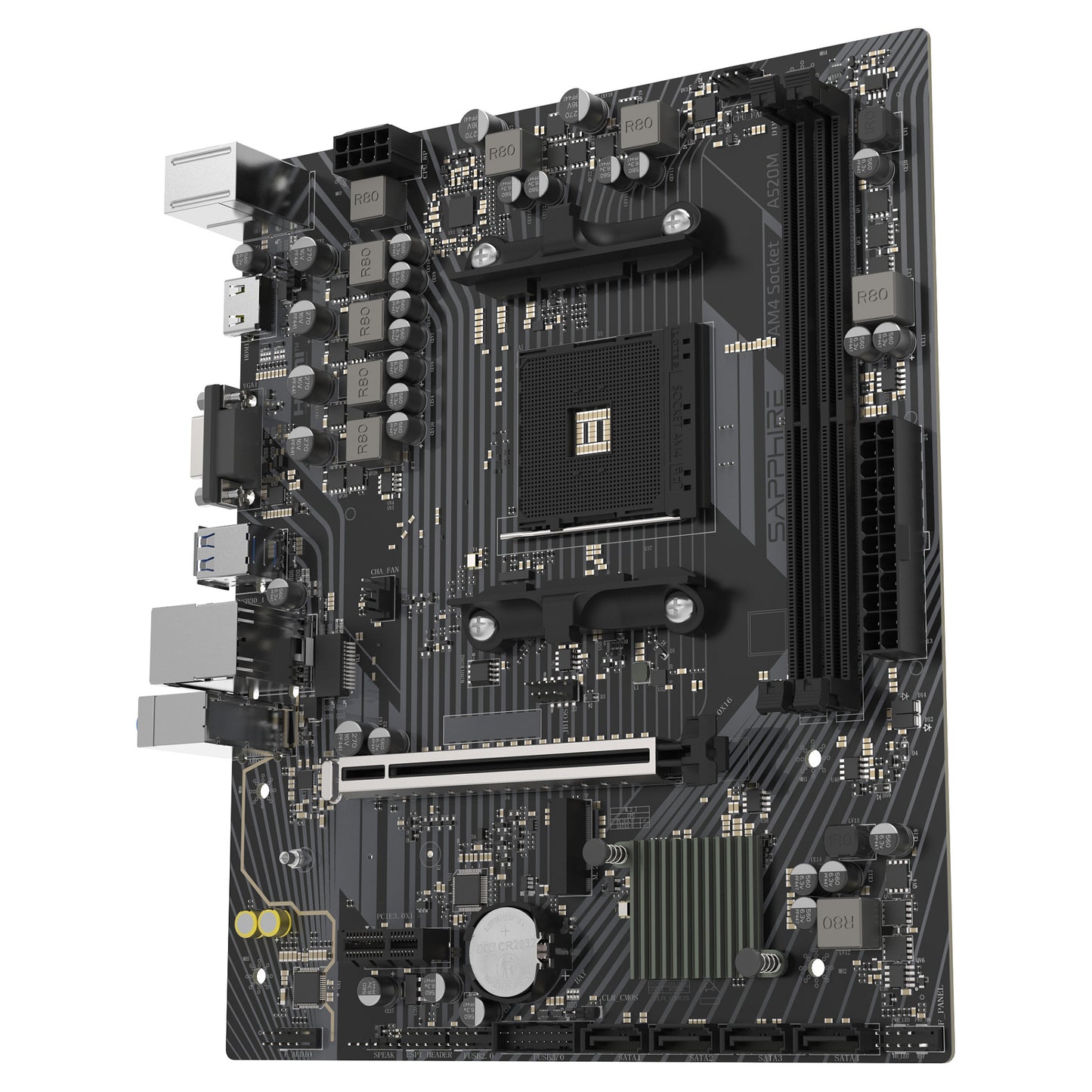 AM4 SAPPHIRE A520M-E Mainboard Sockel AM4