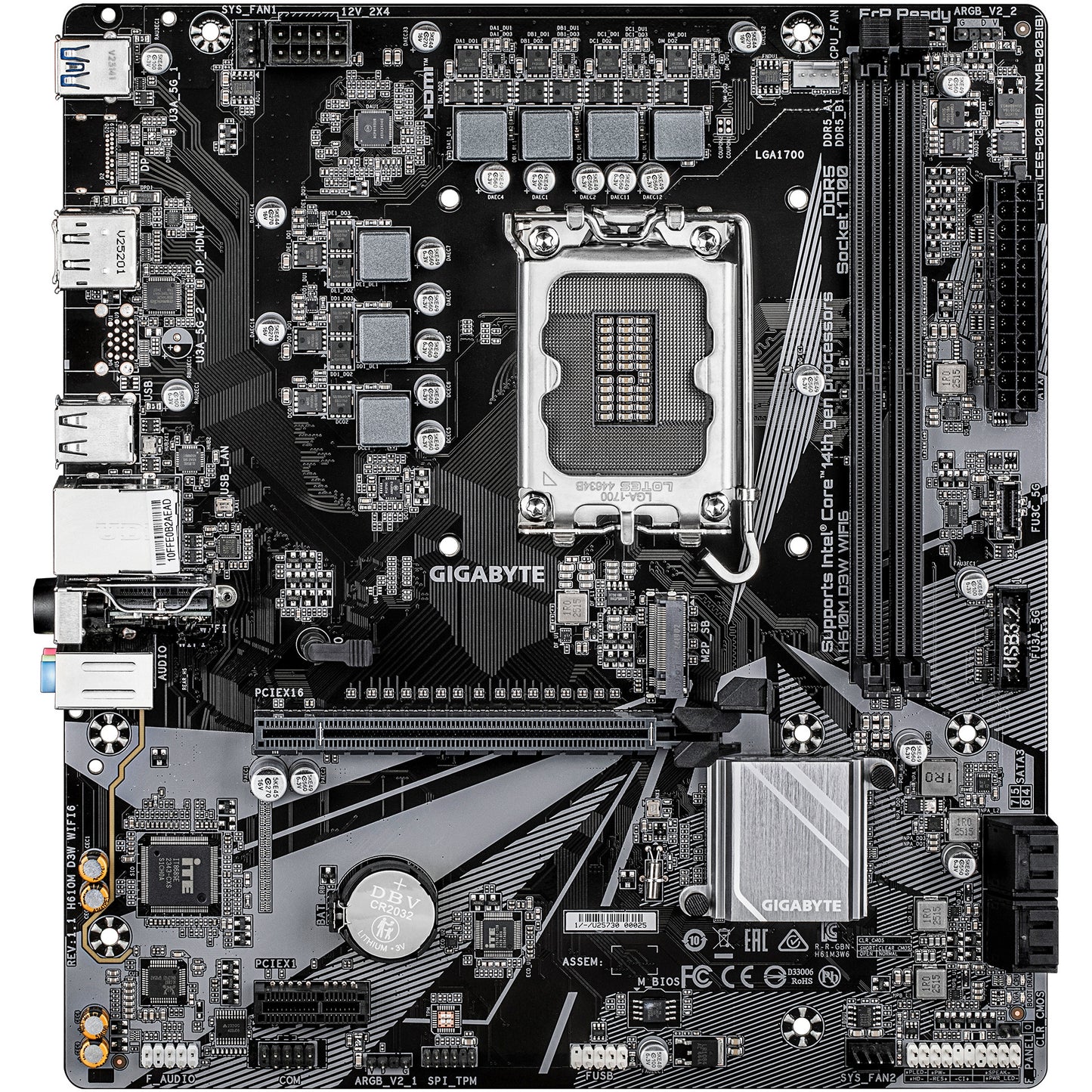 Gigabyte H610M D3W WF6 (H610,S1700,mATX,DDR5