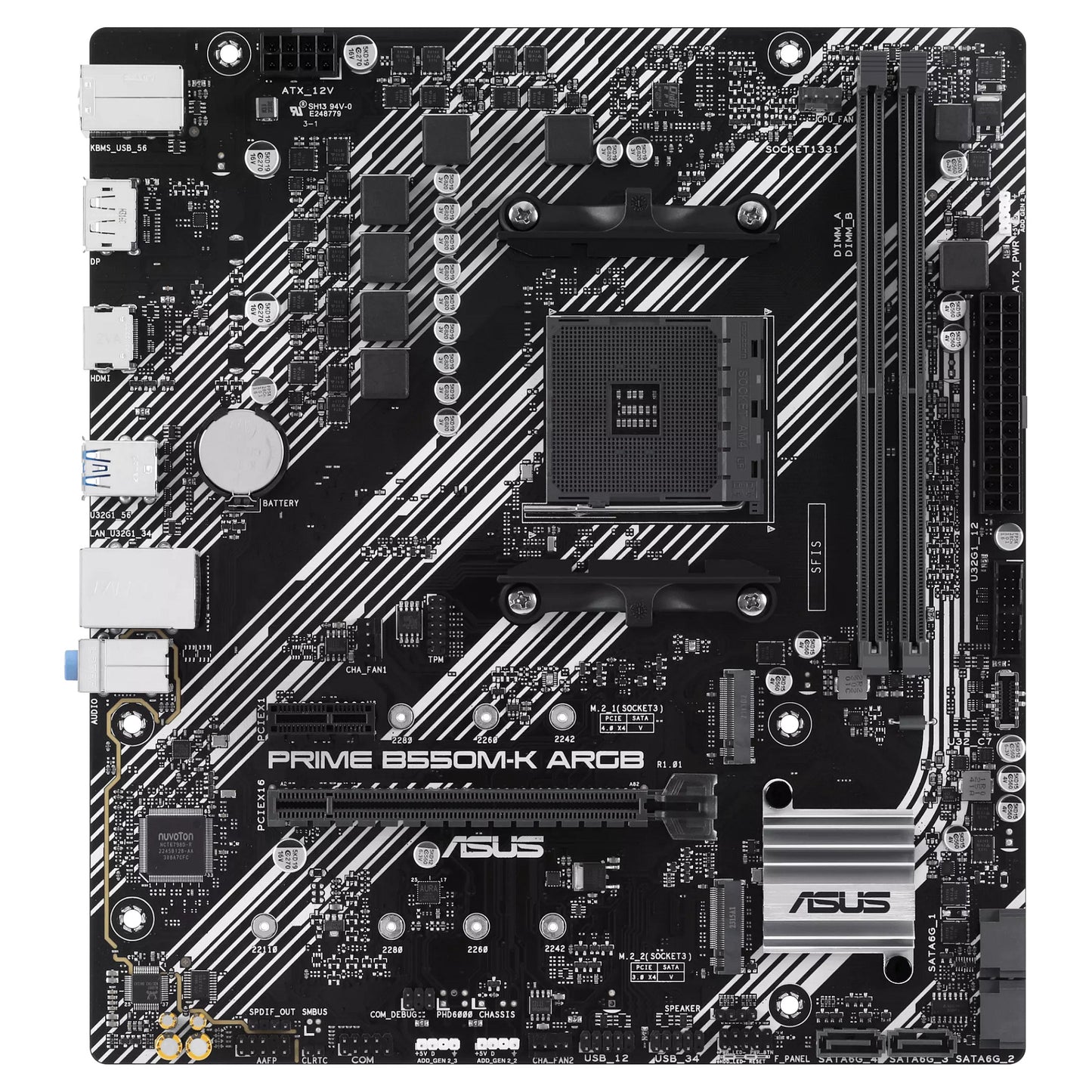 ASUS PRIME B550M-K ARGB (AMD,AM4,DDR4,mATX)