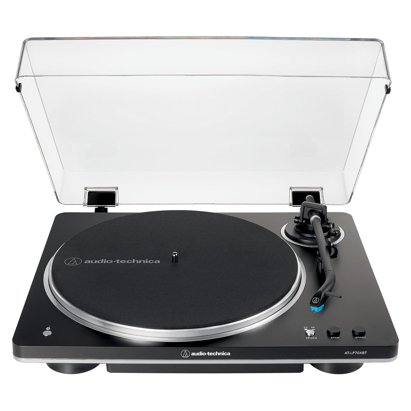 Audio Technica AT-LP70XBTBS (schwarz/silber, Integrierter Phono-Vorverstrker, Bluetooth, Vollautomat, Riemenantrieb)