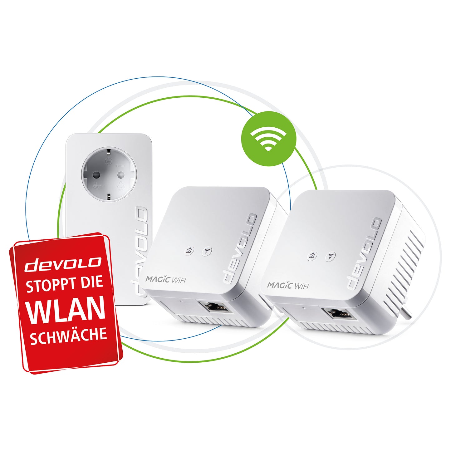 devolo Magic 1 WiFi mini Powerline Multiroom Kit Powerline bis zu 1.200 Mbit/s, WiFi 4 bis zu 300 Mbit/s, 1x LAN (pro Einheit)