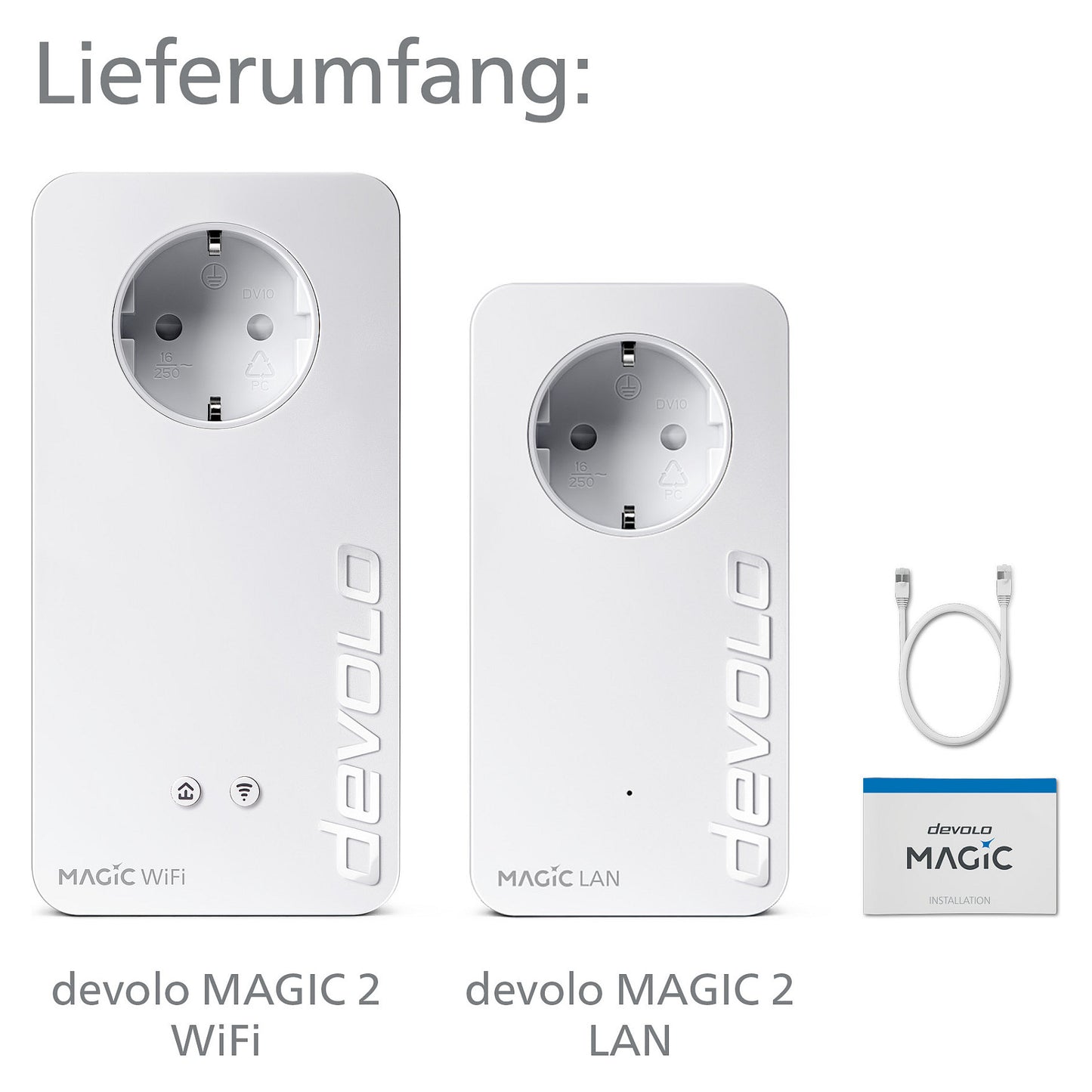 devolo Magic 2 WiFi next Powerline Starter Kit 1x devolo Magic 2 WiFi next Adapter, 1x devolo Magic 2 LAN Adapter