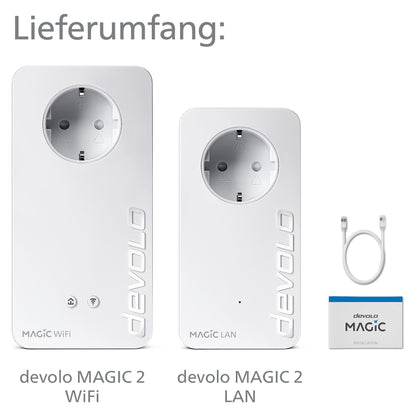 devolo Magic 2 WiFi next Powerline Starter Kit 1x devolo Magic 2 WiFi next Adapter, 1x devolo Magic 2 LAN Adapter
